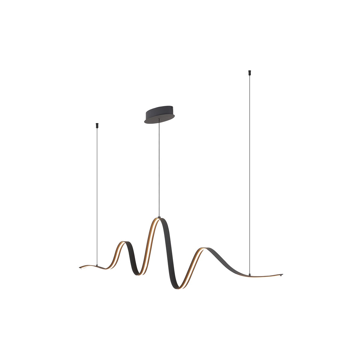 Regent Altkirch Wave LED Pendant Light - Dark Grey