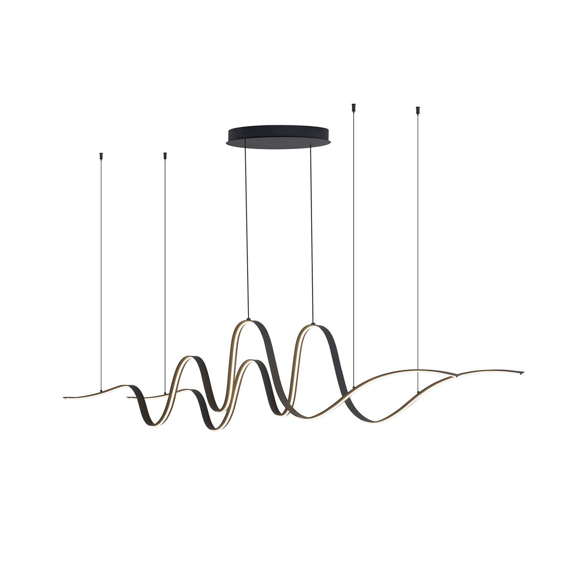 Regent Altkirch 1980mm Double Wave LED Pendant Light - Dark Grey