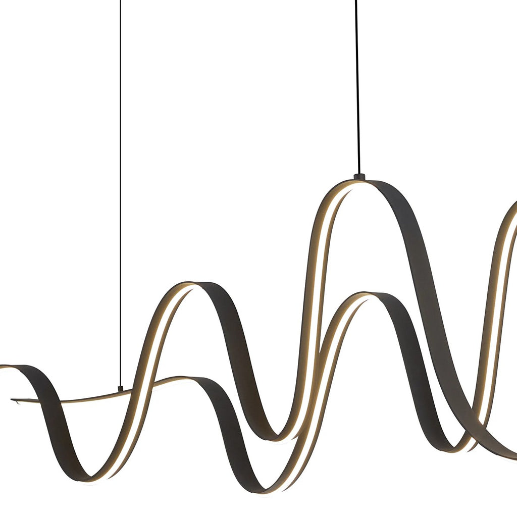 Regent Altkirch 1980mm Double Wave LED Pendant Light - Dark Grey