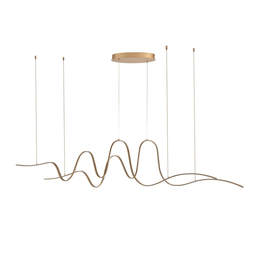 Regent Altkirch 1980mm Double Wave LED Pendant Light - Gold