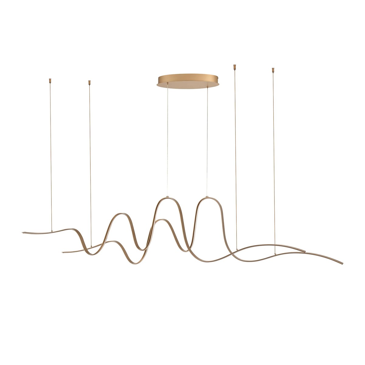 Regent Altkirch 1980mm Double Wave LED Pendant Light - Gold