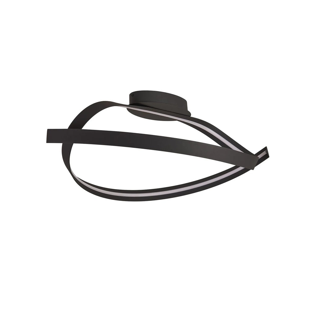 Regent Altkirch Loop LED Semi Flush Ceiling Light - Dark Grey