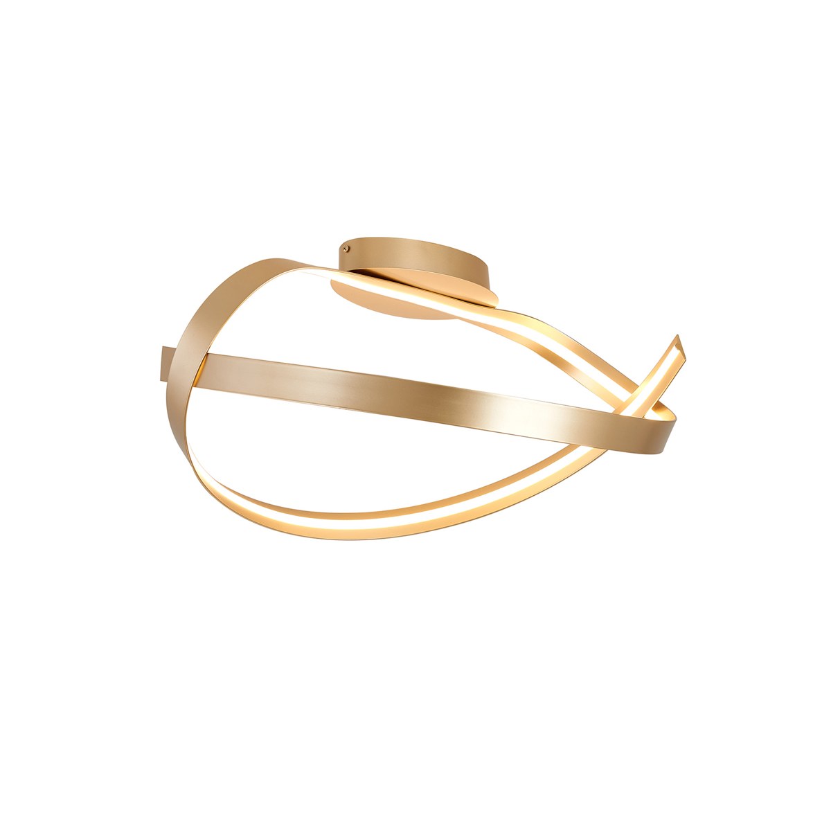 Regent Altkirch Loop LED Semi Flush Ceiling Light - Gold