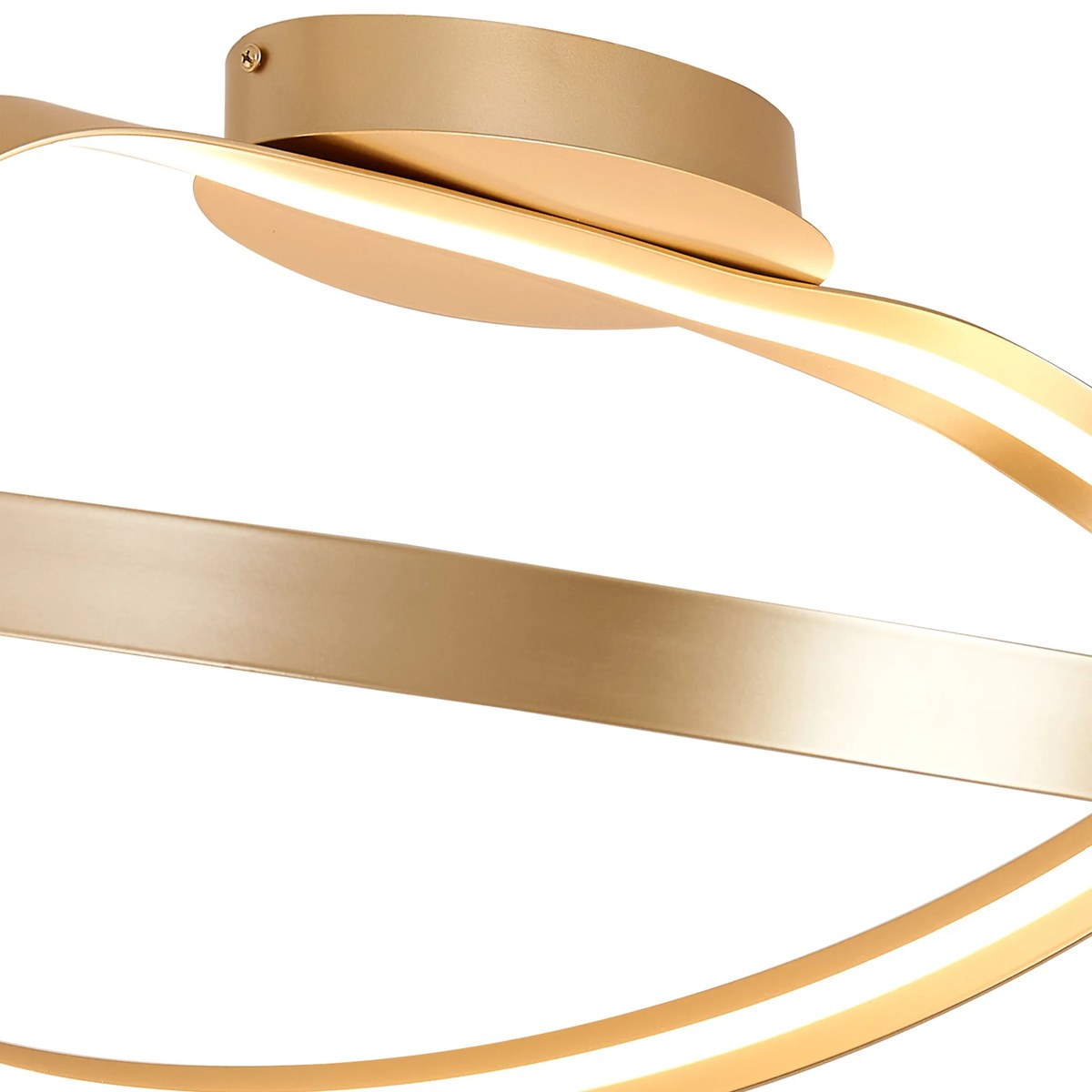 Regent Altkirch Loop LED Semi Flush Ceiling Light - Gold