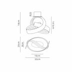 Regent Altkirch Loop LED Wall Light - dimensions