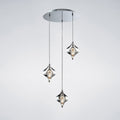 Diyas Amano 3 Light Round Pendant Light in Polished Chrome with Crystal