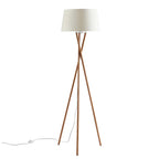 Novena Malle Tripod Floor Lamp Solid Wood White Fabric Shade
