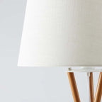 Novena Malle Tripod Floor Lamp Solid Wood White Fabric Shade