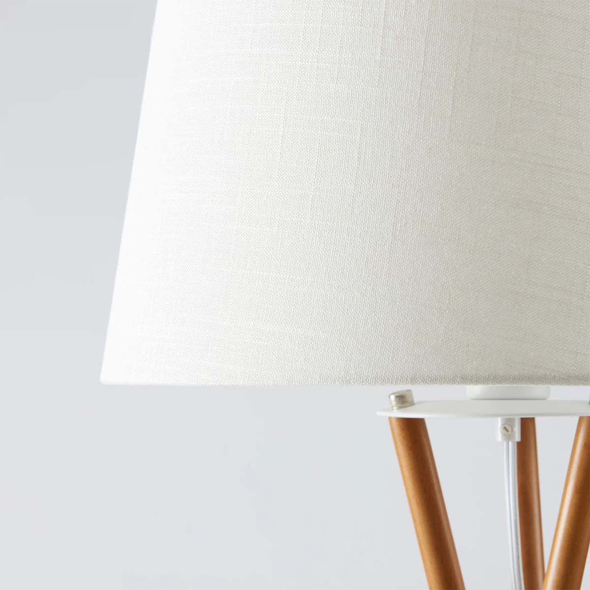 Novena Malle Tripod Floor Lamp Solid Wood White Fabric Shade