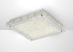 Diyas Amelia Flush Ceiling Light in Stainless Steel with Crystal