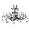 Elstead Amarilli 10 Light Chandelier in Black Silver