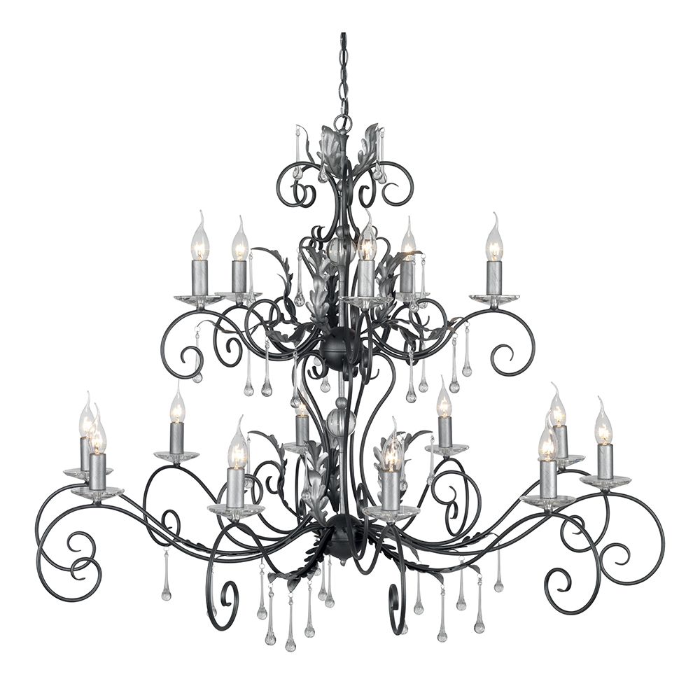 Elstead Amarilli 15 Light Chandelier in Black Silver
