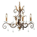 Elstead Amarilli 3 Light Chandelier in Bronze and Gold