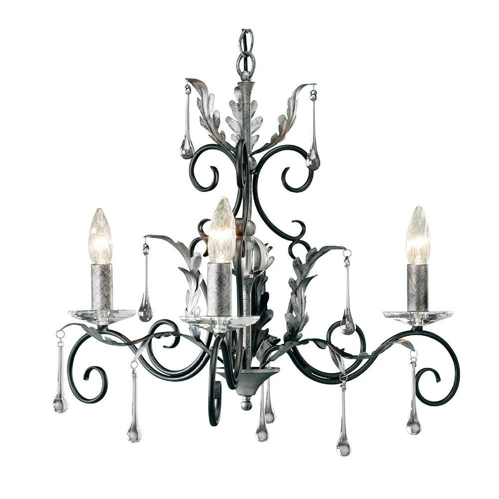 Elstead Amarilli 3 Light Chandelier in Black Silver