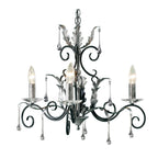 Elstead Amarilli 3 Light Chandelier in Black Silver