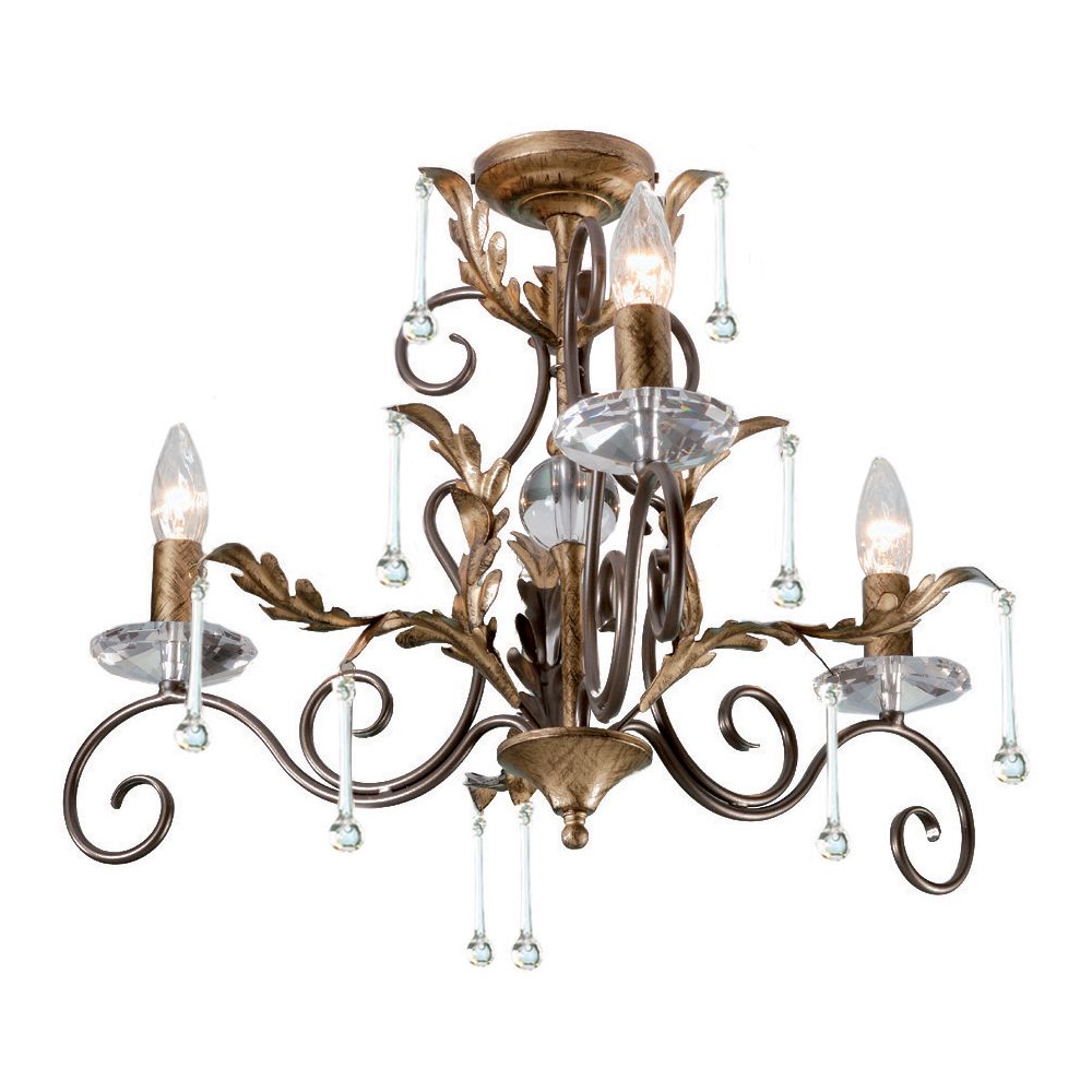 Elstead Amarilli 3 Light Chandelier in Bronze and Gold