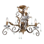 Elstead Amarilli 3 Light Chandelier in Bronze and Gold