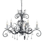 Elstead Amarilli 5 Light Chandelier in Black and Silver