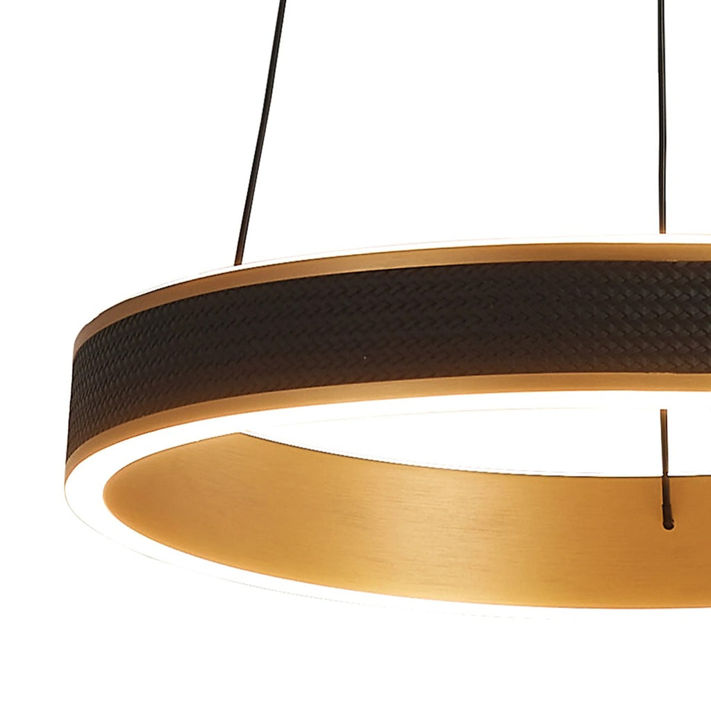 Regent Annevoie 40cm Round Remote Control LED Pendant Light - Brushed Gold