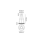 Regent Annevoie 40cm Round Remote Control LED Pendant Light - dimensions