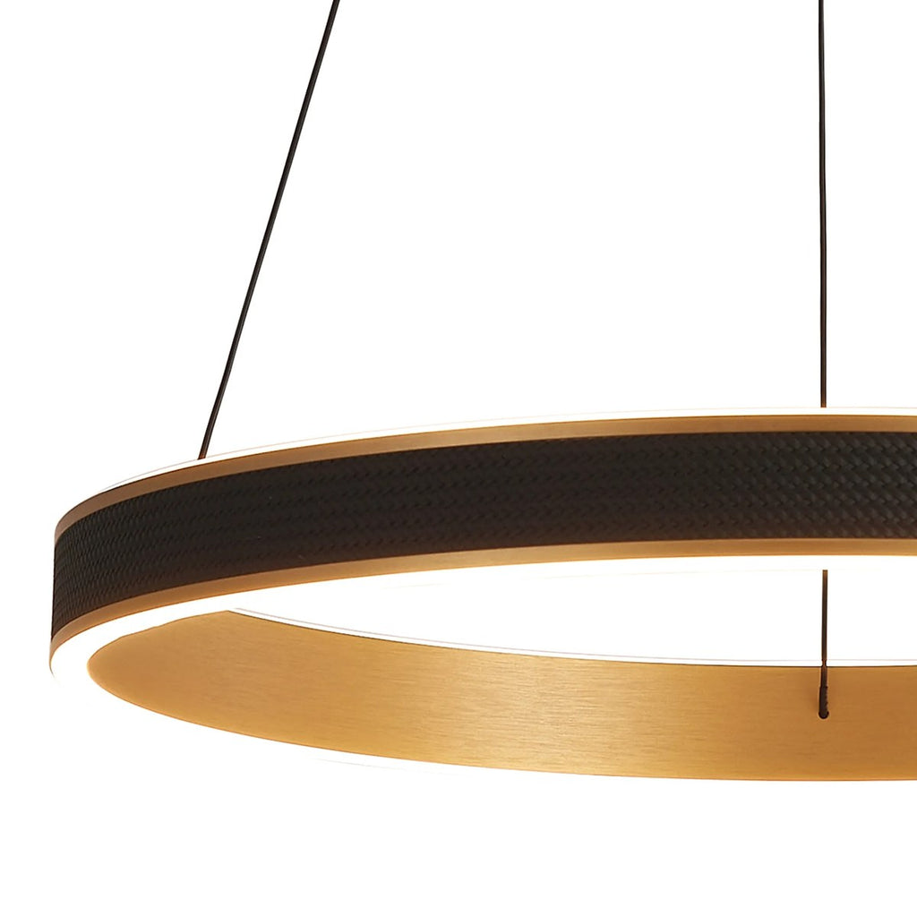 Regent Annevoie 60cm Round Remote Control LED Pendant Light - Brushed Gold