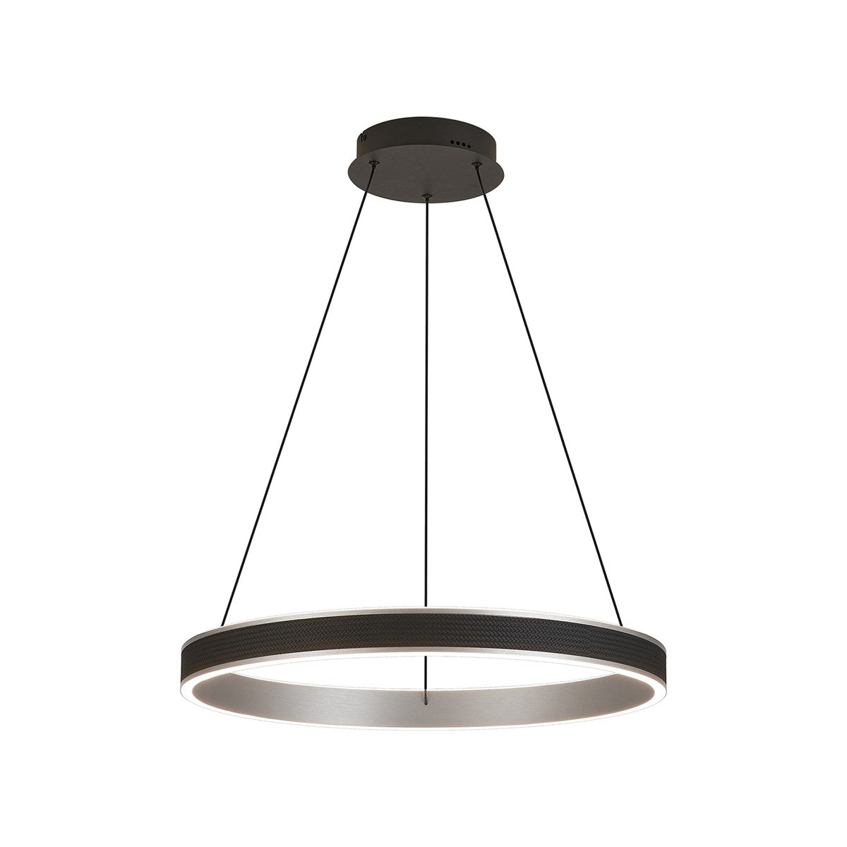Regent Annevoie 60cm Round Remote Control LED Pendant Light - Brushed Antique Silver