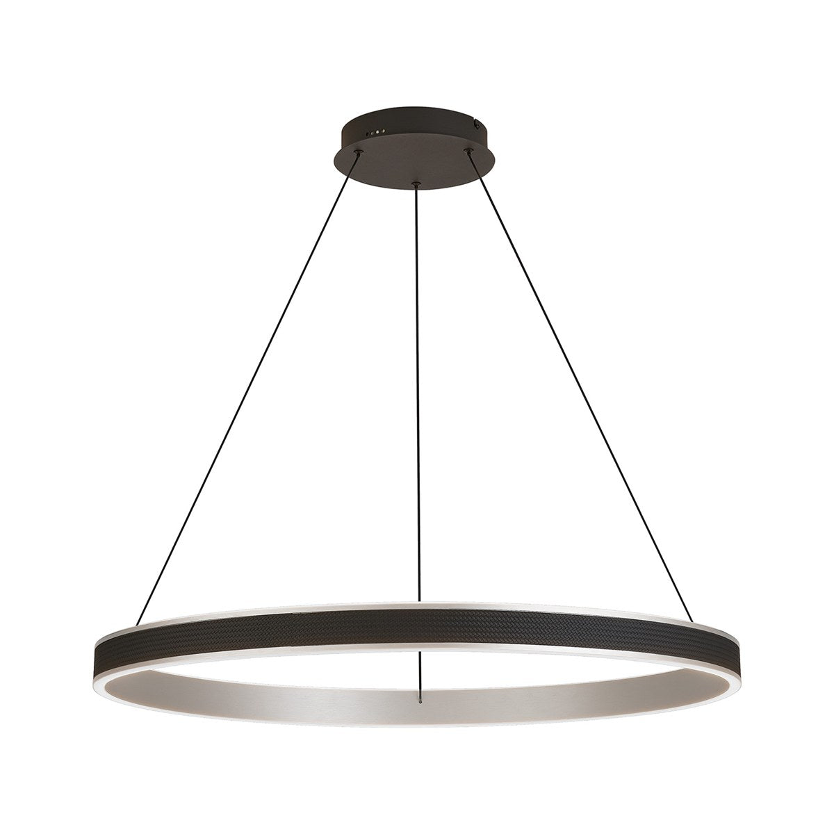 Regent Annevoie 80cm Round Remote Control LED Pendant Light - Brushed Antique Silver