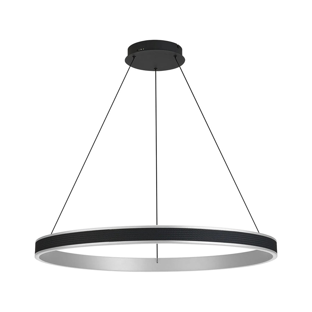 Regent Annevoie 80cm Round Remote Control LED Pendant Light - Brushed Antique Silver
