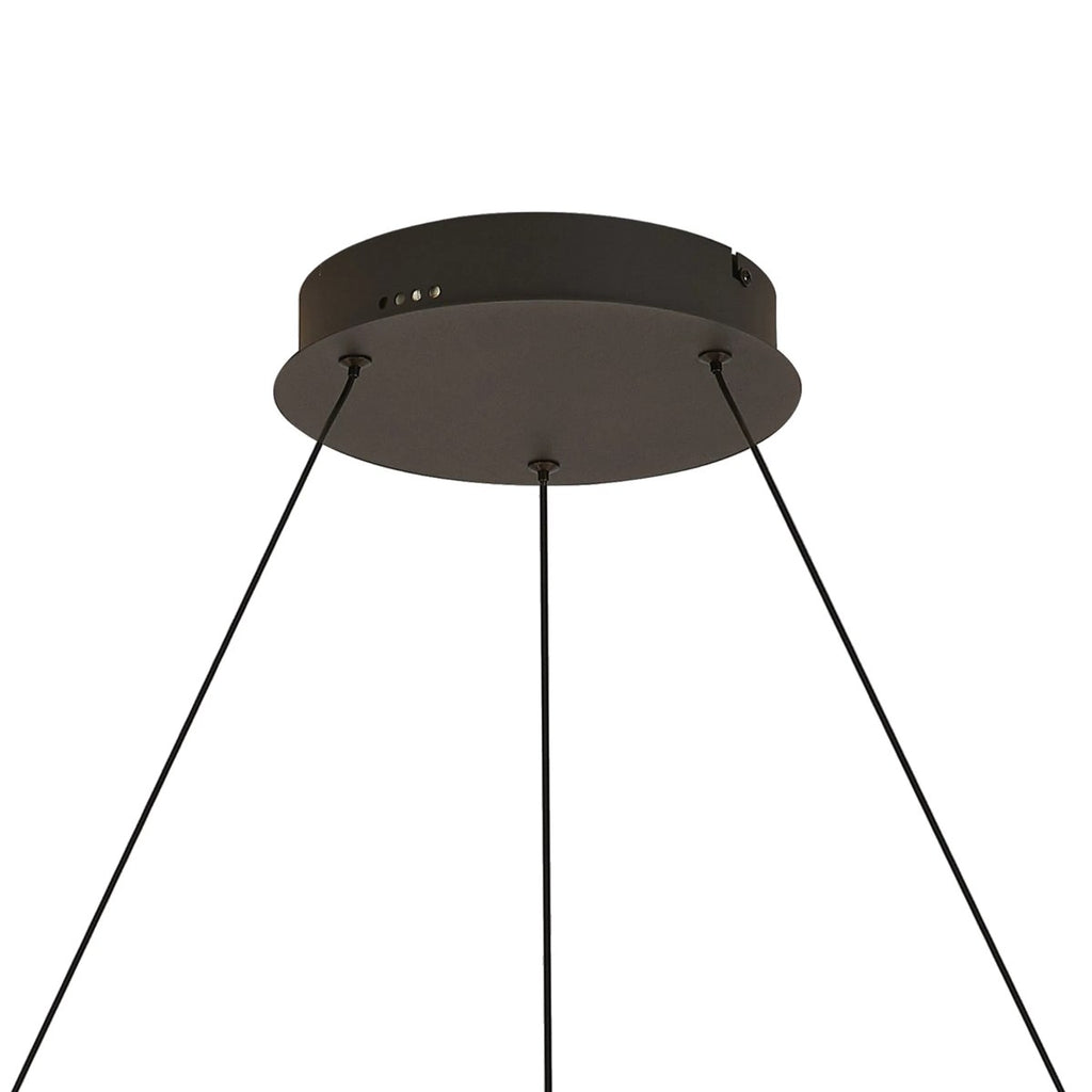 Regent Annevoie 80cm Round Remote Control LED Pendant Light - Brushed Antique Silver