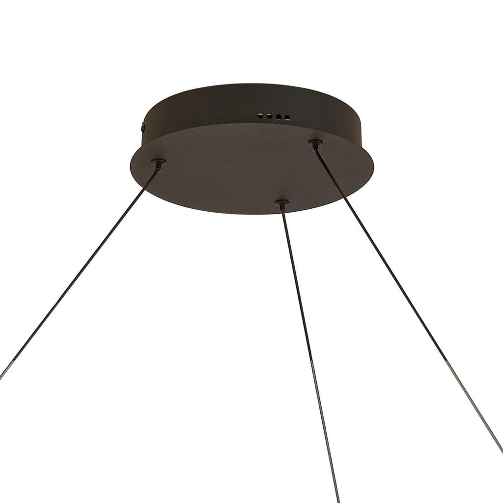 Regent Annevoie 1m Round Remote Control LED Pendant Light - Brushed Antique Silver