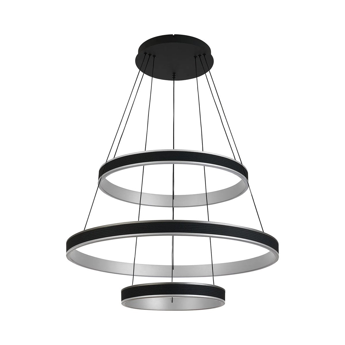 Regent Annevoie 3 Tier Round LED Pendant Light - Brushed Antique Silver