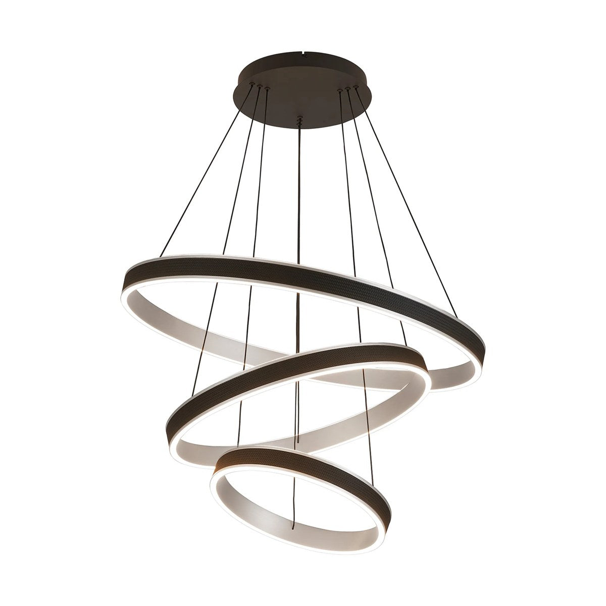 Regent Annevoie 3 Tier Round LED Pendant Light - Brushed Antique Silver