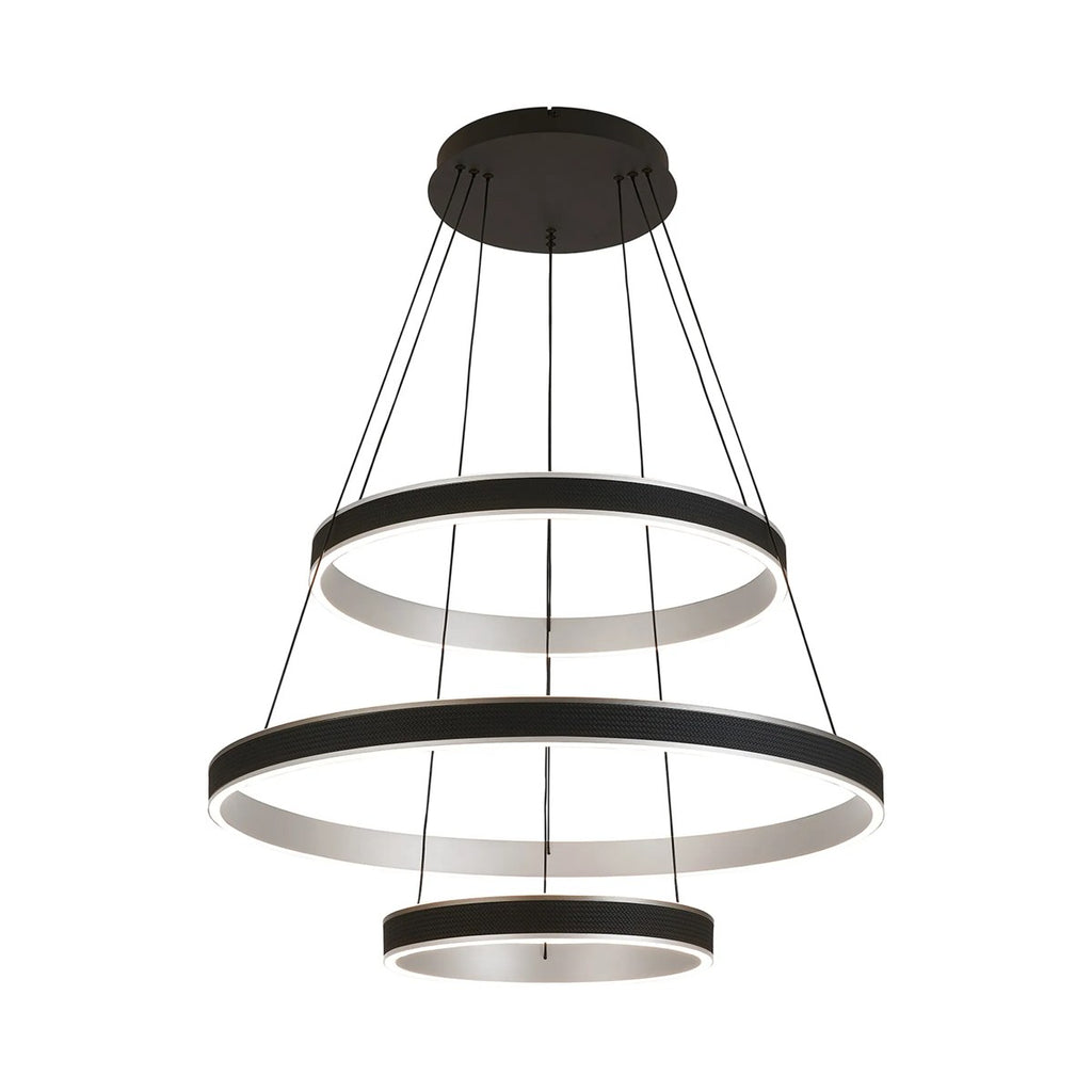 Regent Annevoie 3 Tier Round LED Pendant Light - Brushed Antique Silver