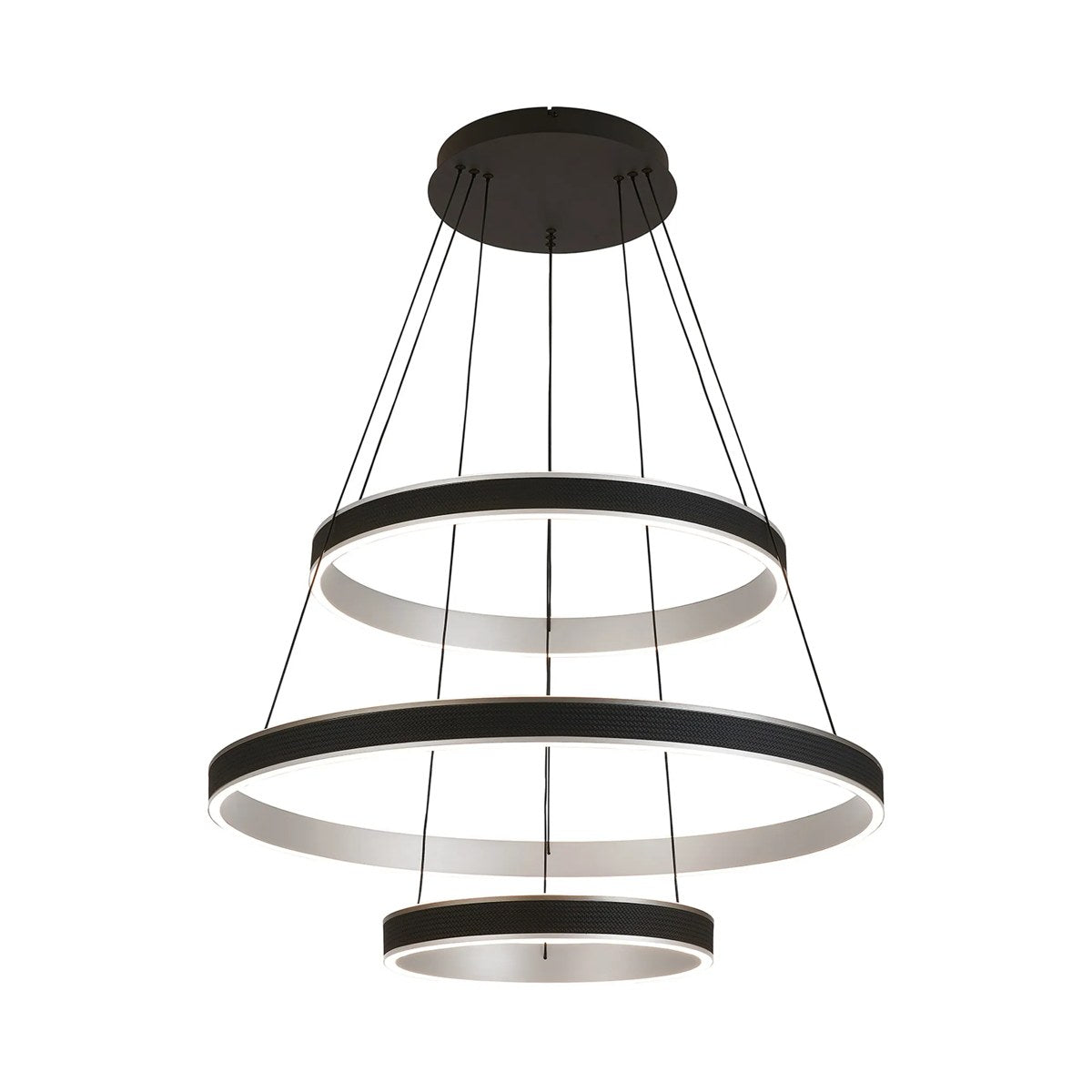 Regent Annevoie 3 Tier Round LED Pendant Light - Brushed Antique Silver