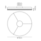 Regent Annevoie 1m Round LED Ceiling Light - dimensions