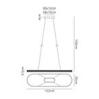 Regent Annevoie 1.2m Squoval LED Pendant Light - dimensions