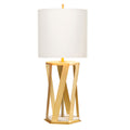 Elstead Apollo Table Lamp in Brushed Brass with White Shade
