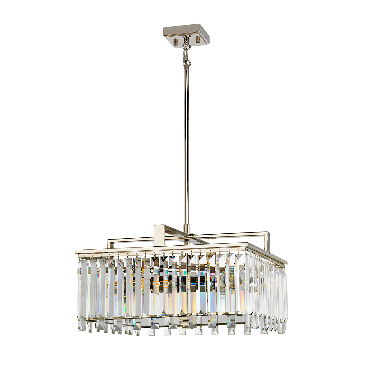 Elstead Aries 4 Light Large Convertible Pendant Light in Polished Nickel