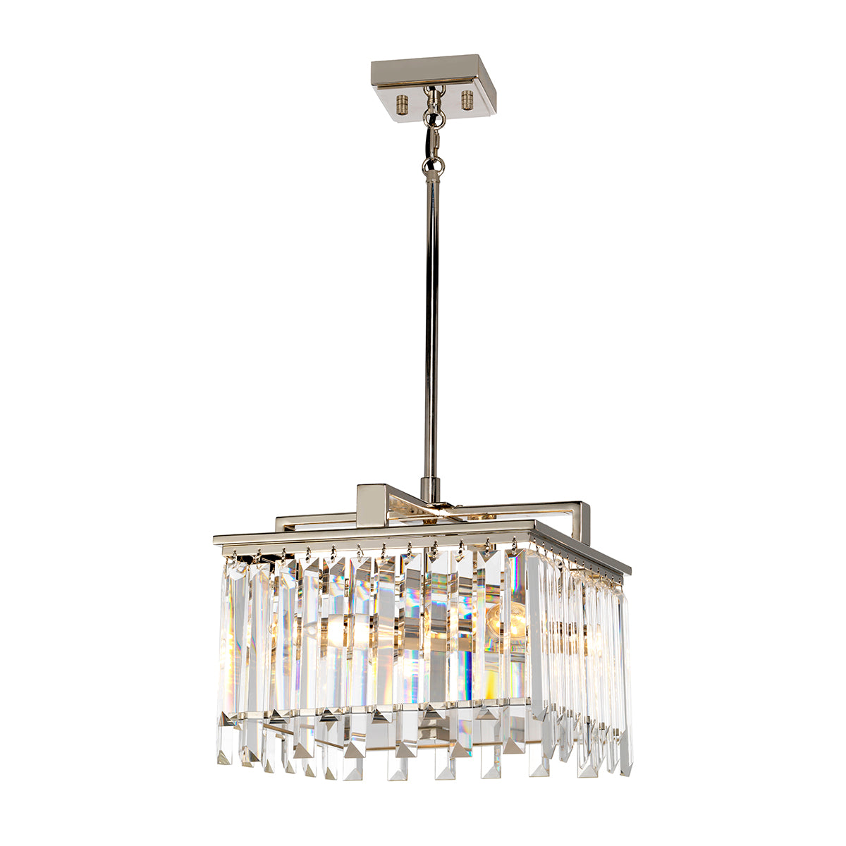 Elstead Aries 4 Light Small Convertible Pendant Light in Polished Nickel