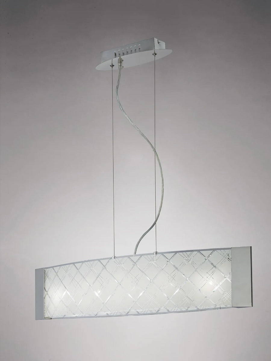 Diyas Aries 5 Light Pendant Light in Polished Chrome with Glass