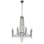 Diyas Armand 8 Light Pendant Light in Polished Chrome with Crystal