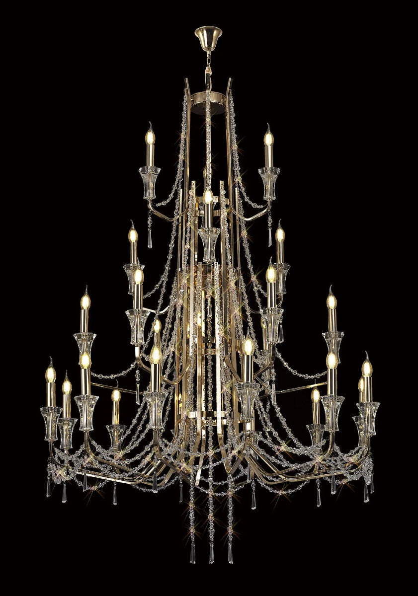 Diyas Armand 12+6+3+3 Light Pendant Light in French Gold