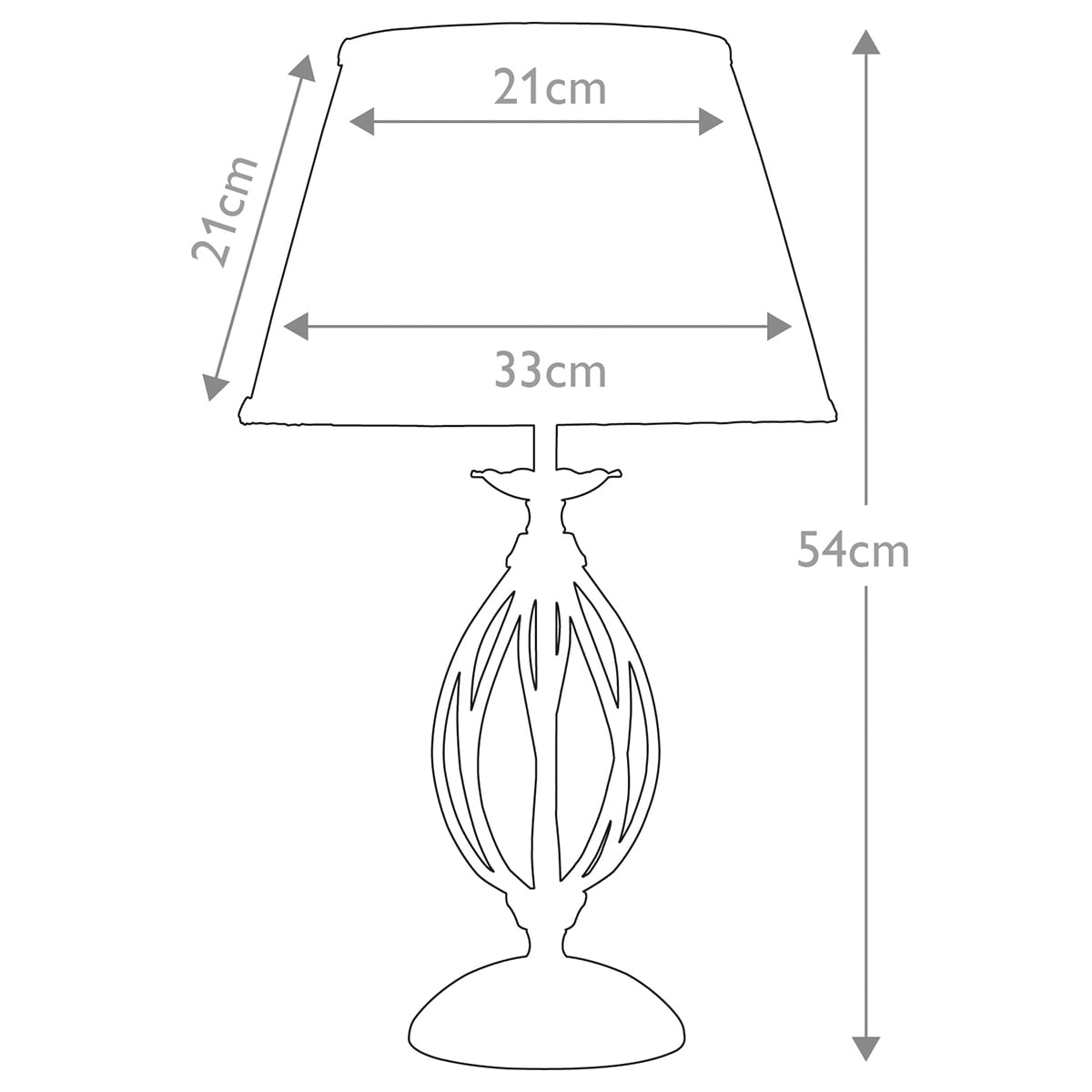 Elstead Artisan Table Lamp in Black - dimensions