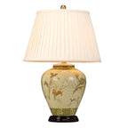 Elstead Arum Lily Table Lamp in Green with Cream Shade