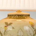 Elstead Arum Lily Table Lamp in Green with Cream Shade