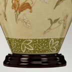 Elstead Arum Lily Table Lamp in Green with Cream Shade