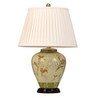 Elstead Arum Lily Table Lamp in Green with Cream Shade