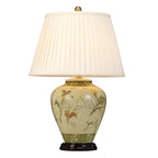 Elstead Arum Lily Table Lamp in Green with Cream Shade