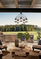 Kichler Ashland Bay 5 Light Pendant Light in Weathered Zinc