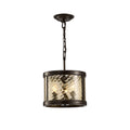 Diyas Asia 3 Light Convertible Semi Flush Ceiling Light in Oiled Bronze with Clear Glass